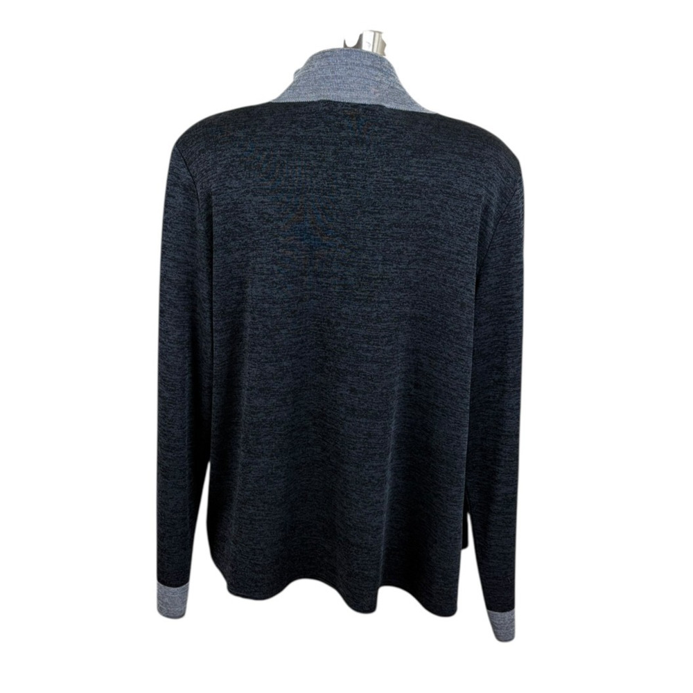 Misook Charcoal Gray Colorblock Open Cardigan Swe… - image 3